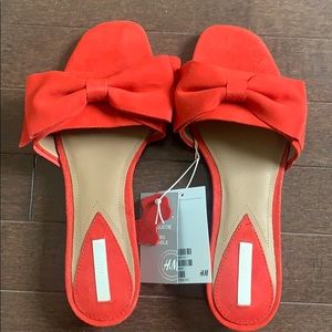 Brand new red suede sandals